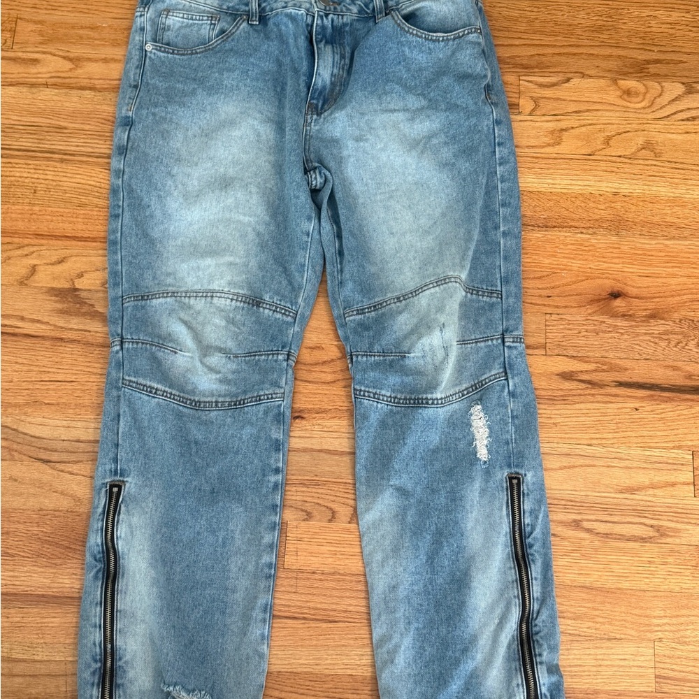 Men's Blue Jeans‎ with Zipper Accents hot topic